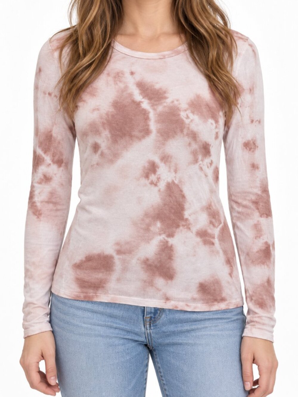 Good Luck Gem Pink Tie Dye Long Sleeve Top S NWT